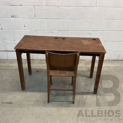 Vintage School Desk with 1 X Chair