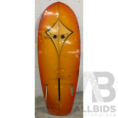 SURFBOARD 1976 CROZIER KNEE BOARD 3 BOX FIN “OCEAN & EARTH” (5' 7” X 23” X 2 1/2