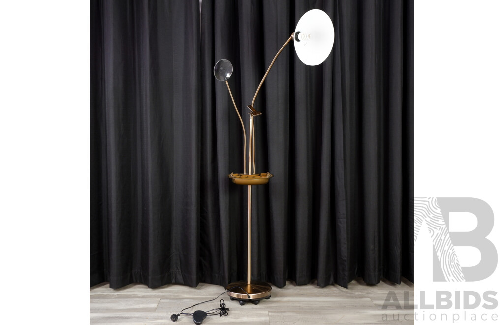 Metal Jewellers Floor Lamp with Clamp and Magnifier