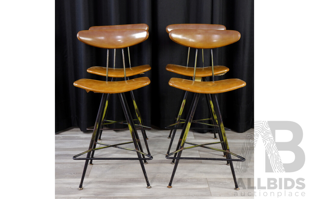 Set of Four WD Wallace Upholstered Barstools