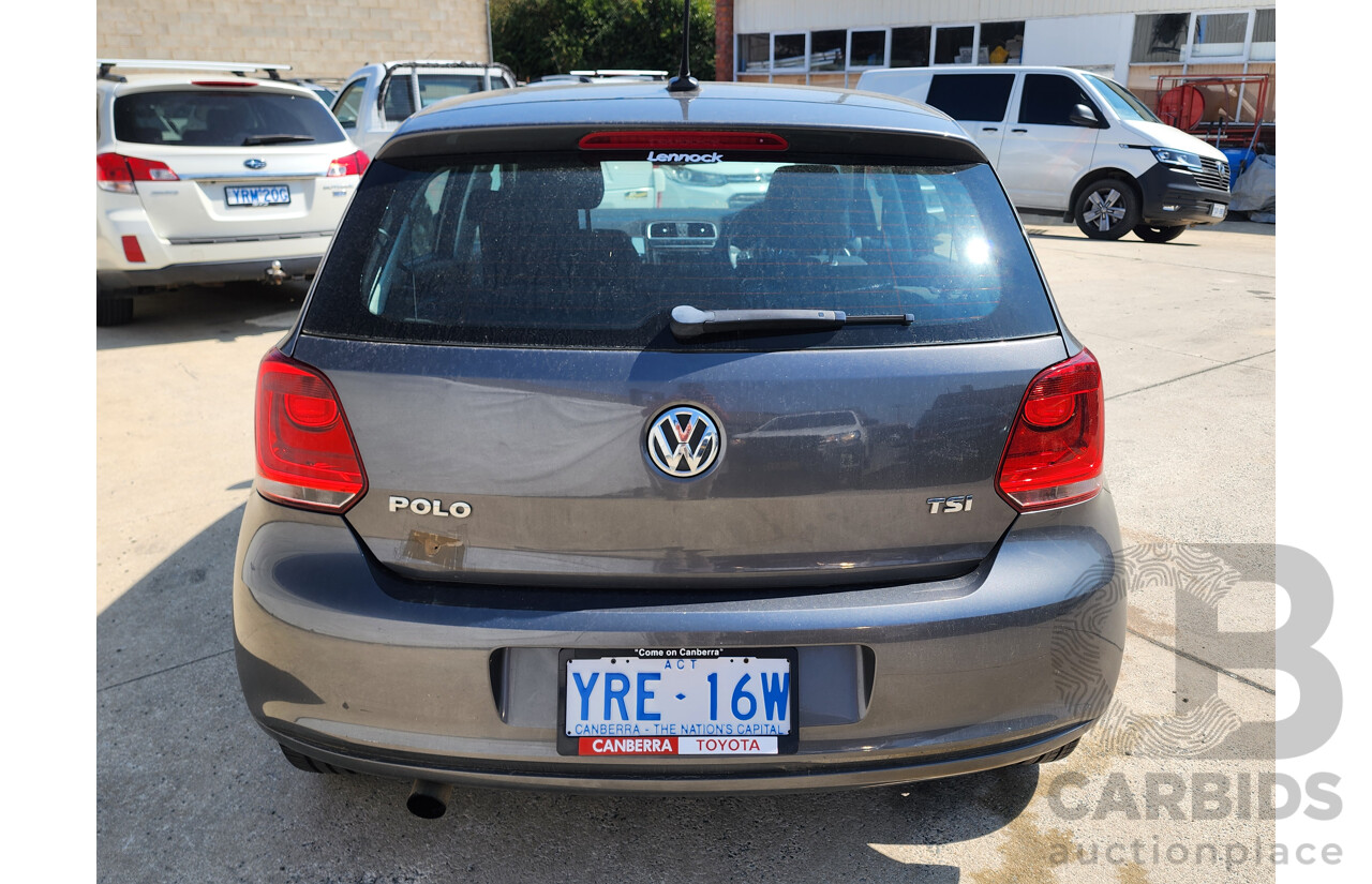 7/2012 Volkswagen Polo 77 TSI Comfortline 6R MY12 5d Hatchback Grey 1.2L