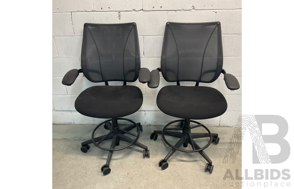 Humanscale Mesh Back Drafting Chair - Lot of 2 - ORP $3000