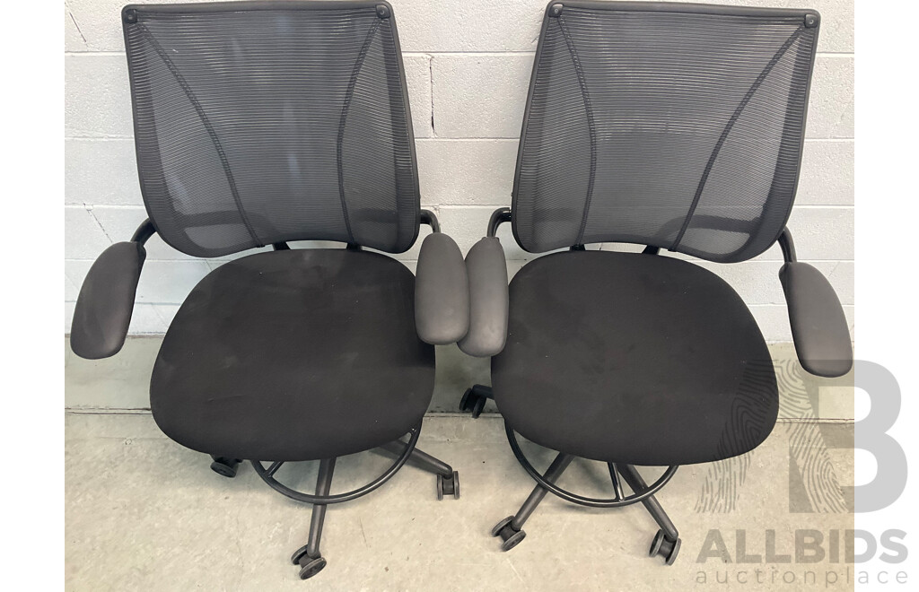 Humanscale Mesh Back Drafting Chair - Lot of 2 - ORP $3000