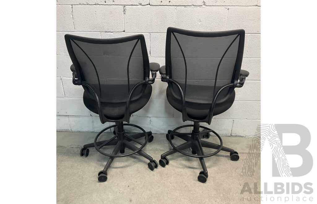 Humanscale Mesh Back Drafting Chair - Lot of 2 - ORP $3000