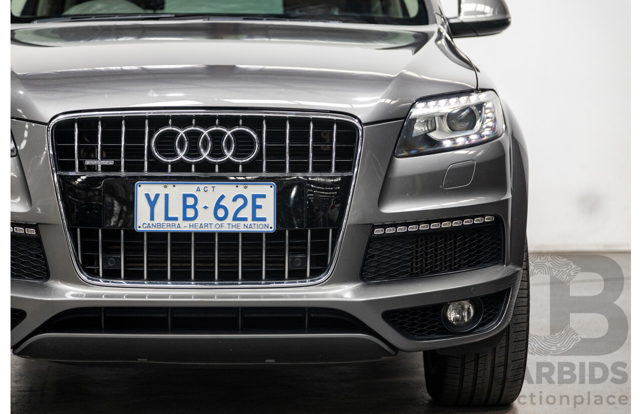 7/2011 Audi Q7 3.0 TDI Quattro (AWD) S-Line Package MY11 4d Wagon Condor Grey Metallic Turbo Diesel V6 3.0L - 7 Seater