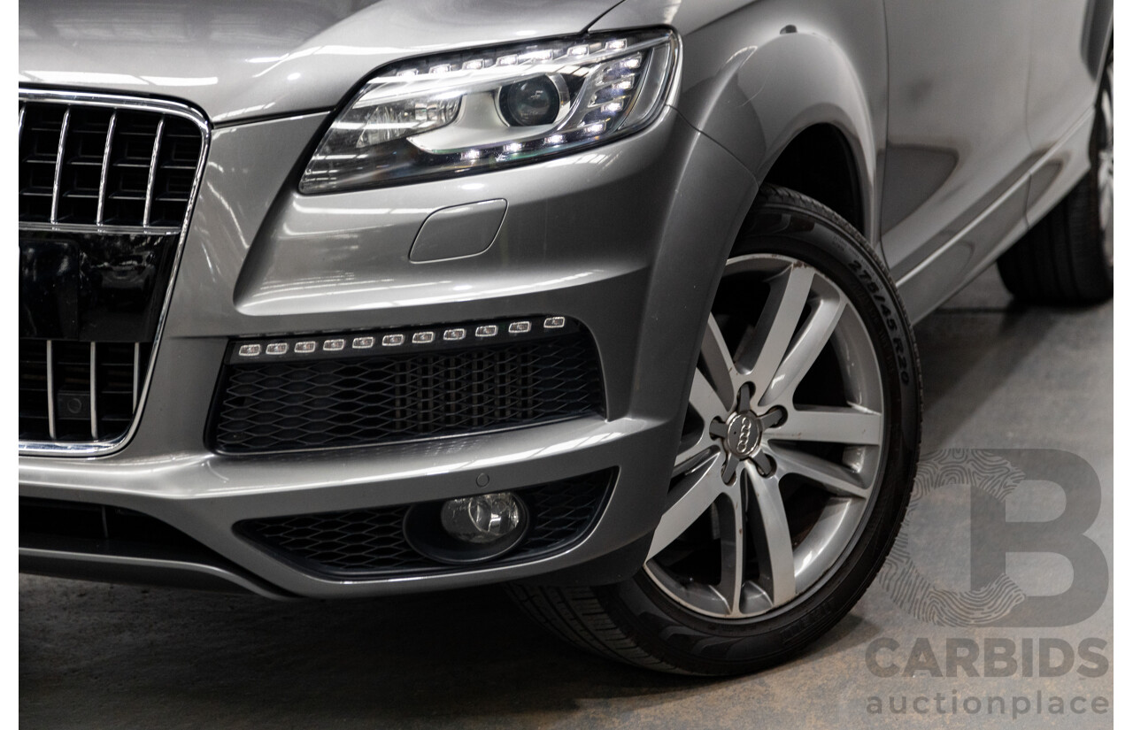 7/2011 Audi Q7 3.0 TDI Quattro (AWD) S-Line Package MY11 4d Wagon Condor Grey Metallic Turbo Diesel V6 3.0L - 7 Seater