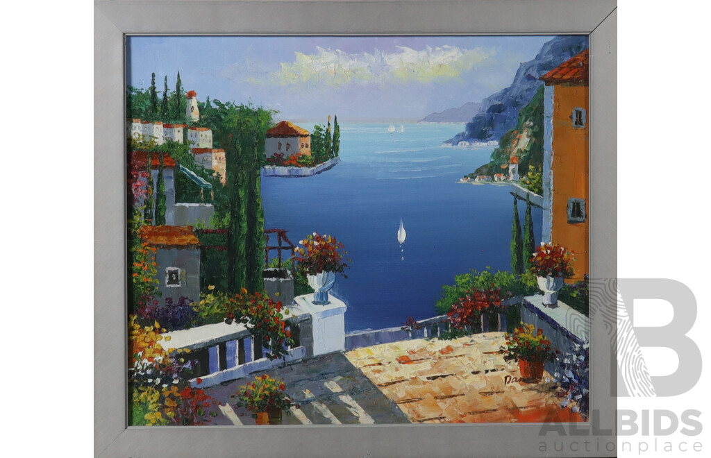 Dav?, (Contemporary), Como Garden Villa Lakeside, Acrylic on Canvas, 60 x 69.5 cm