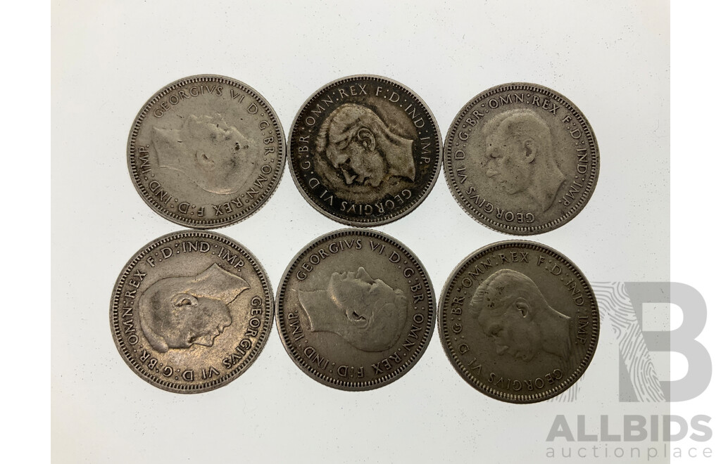 Australian KGVI Silver Shillings 1938, 1942, 1943, 1944(3) .925