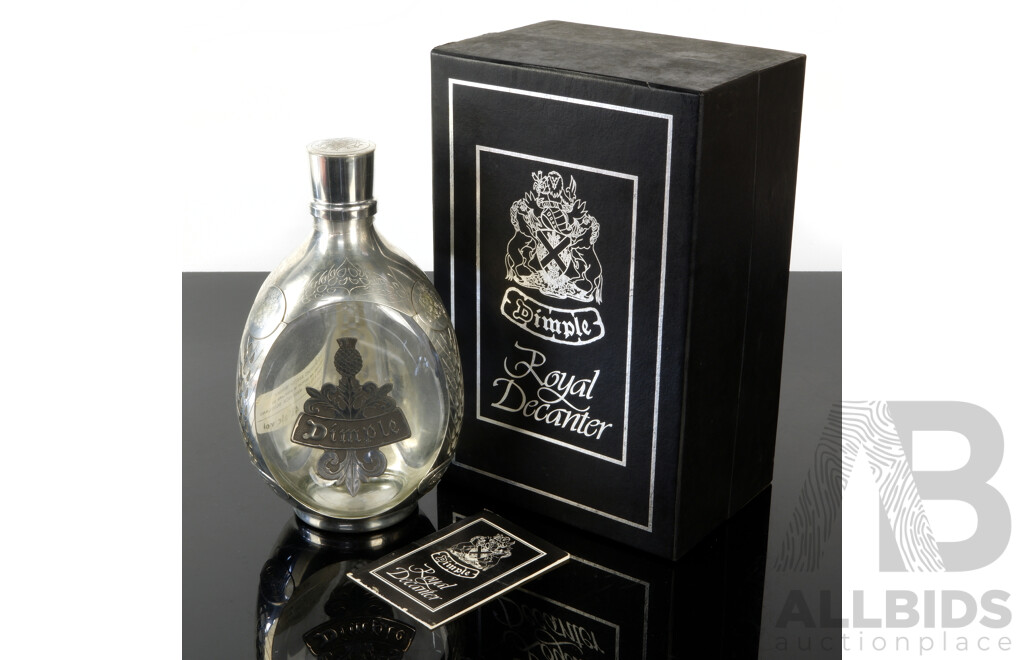 Dimple De Luxe Scotch Whisky Royal Decanter by Royal Holland Pewter in Original Box