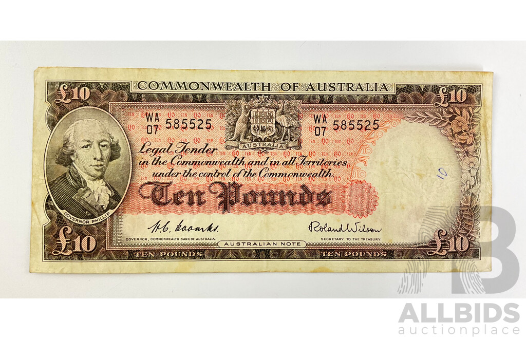 Australian Ten Pound Note, Coombs/Wilson WA 07