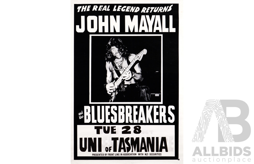 Trio of John Mayall and the Bluesbreakers Promotional Posters, Ink on Paper, 152 x 102 cm (largest in Two Pieces)