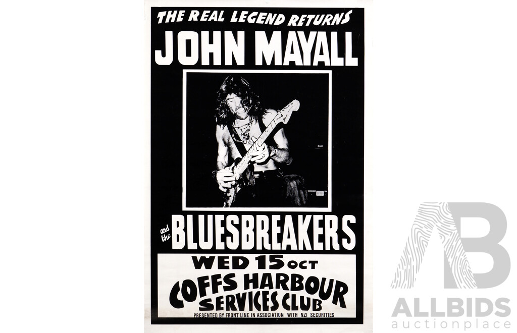 Trio of John Mayall and the Bluesbreakers Promotional Posters, Ink on Paper, 152 x 102 cm (largest in Two Pieces)