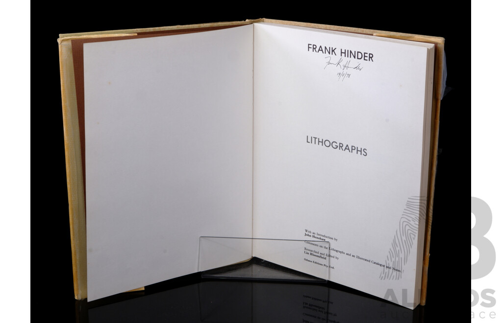 First Edition Frank Hinder Lithographs, Signed by Frank Hinder, Odana Editions, 1978, Hardcover with Dust Jacket