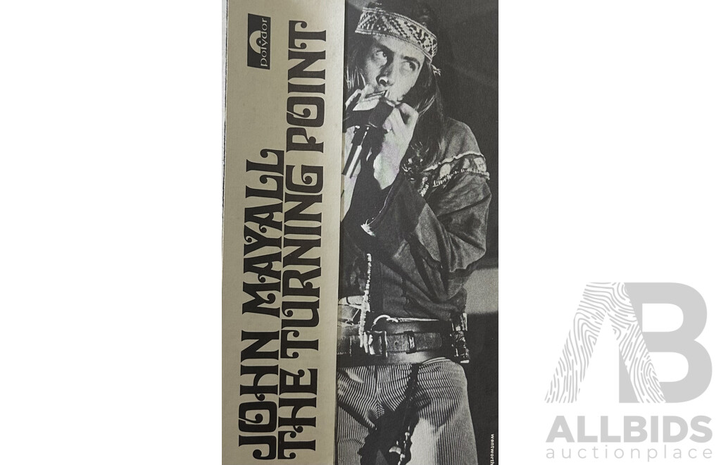 Collection of Small Vintage Music Posters and Advertising Paraphernalia, Including Munich 1980 Jazz Fest Flier, John Mayall the Turning Point Possible Album Insert, 26 x 58 cm (largest) (7)