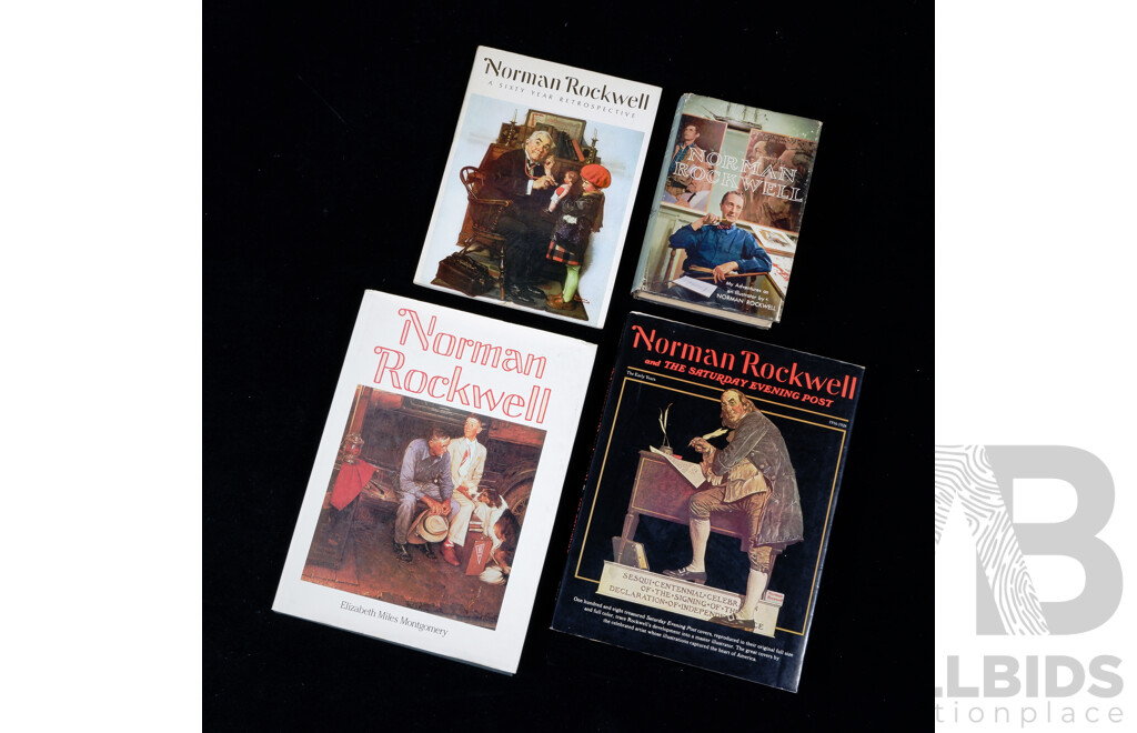 Collection Four Books Relating to Norman Rockwell