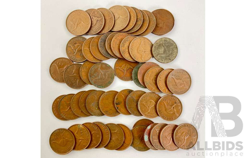 Australian KGVI Pennies, Examples Spanning 1939 to 1952