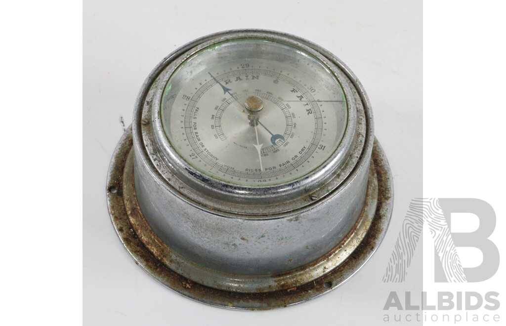 Vintage Military Binnacle and Barometer