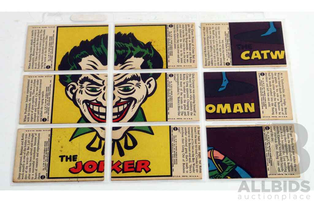 Collection of 85 Vintage 1966 Topps Batman Trading Cards,  A and B Series by National Periodical Publications