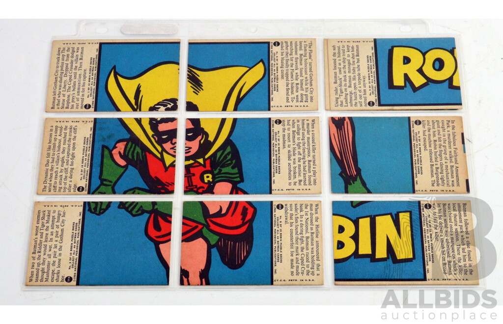 Collection of 85 Vintage 1966 Topps Batman Trading Cards,  A and B Series by National Periodical Publications