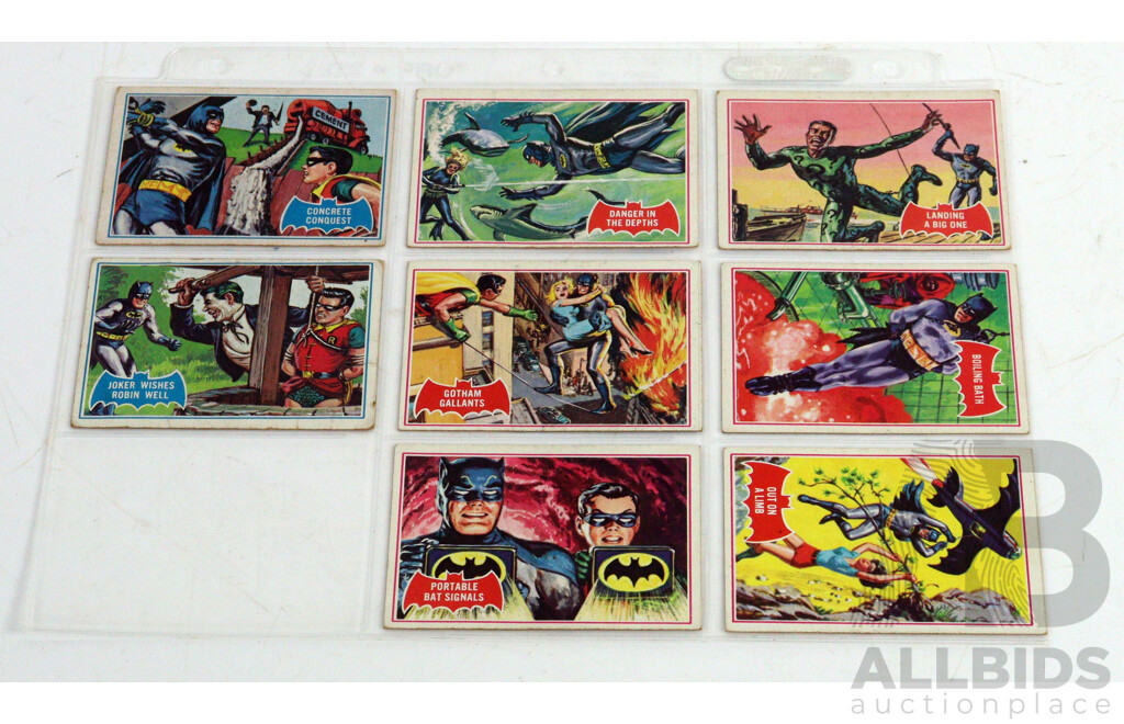 Collection of 85 Vintage 1966 Topps Batman Trading Cards,  A and B Series by National Periodical Publications