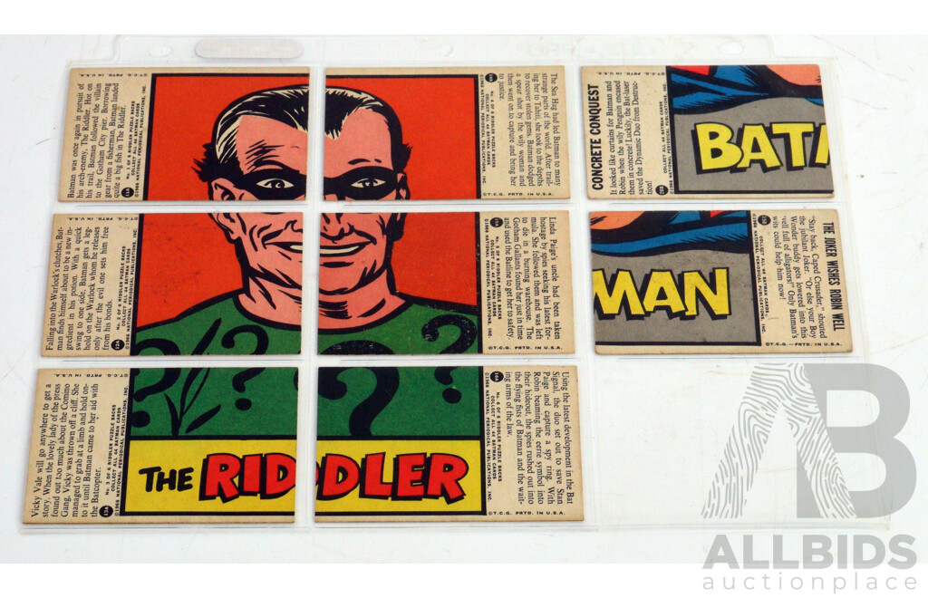 Collection of 85 Vintage 1966 Topps Batman Trading Cards,  A and B Series by National Periodical Publications