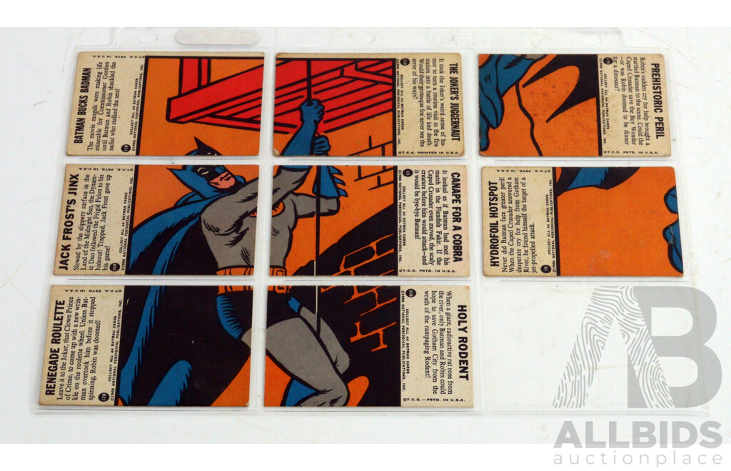 Collection of 85 Vintage 1966 Topps Batman Trading Cards,  A and B Series by National Periodical Publications