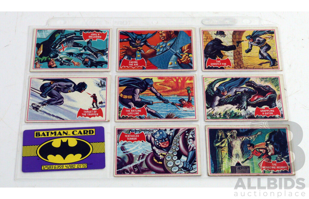 Collection of 85 Vintage 1966 Topps Batman Trading Cards,  A and B Series by National Periodical Publications