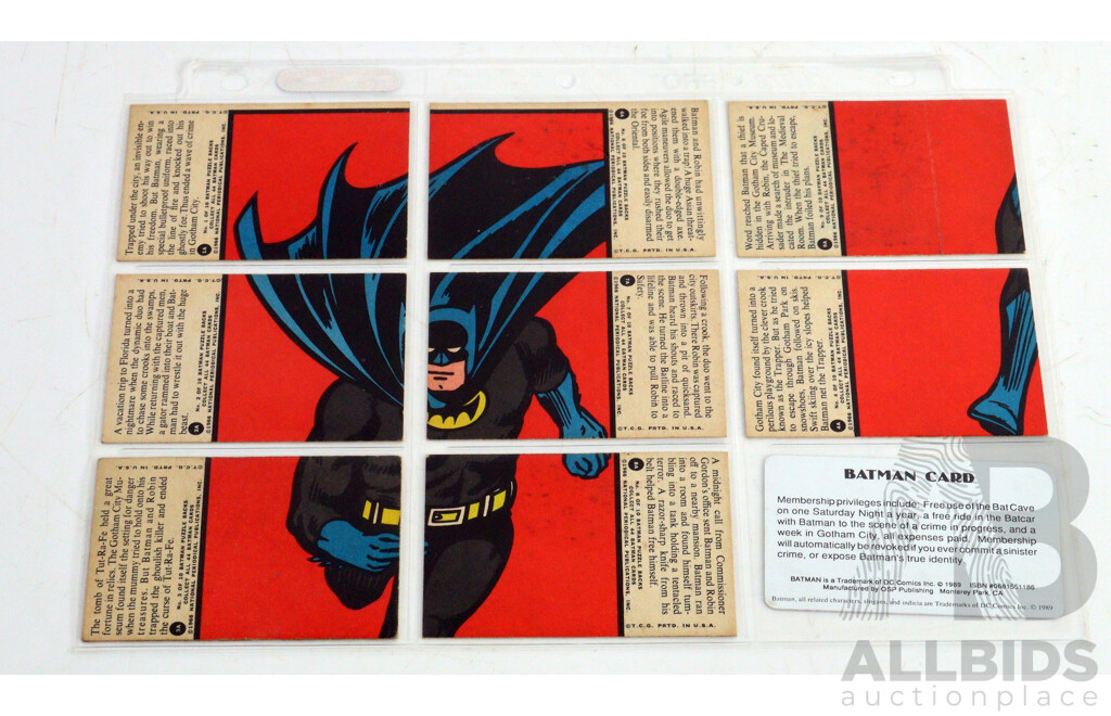 Collection of 85 Vintage 1966 Topps Batman Trading Cards,  A and B Series by National Periodical Publications