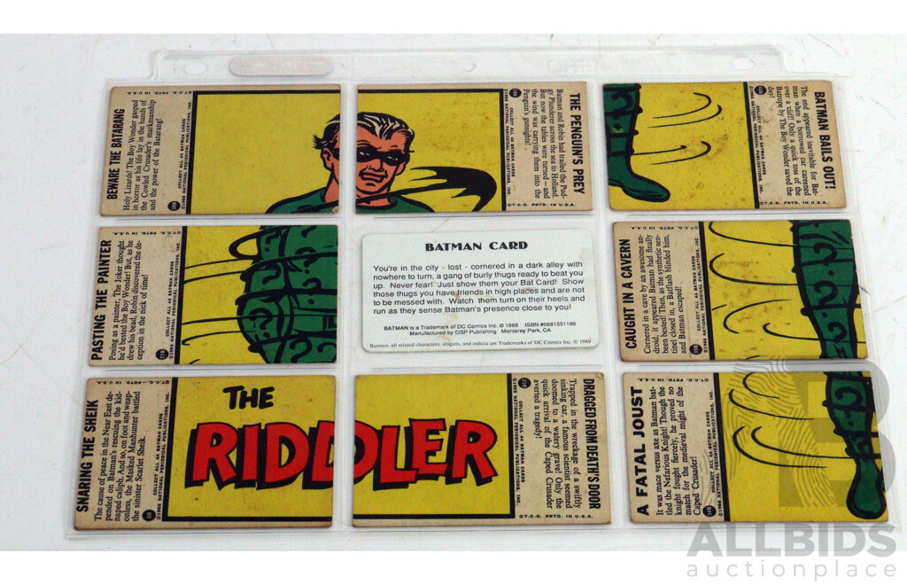 Collection of 85 Vintage 1966 Topps Batman Trading Cards,  A and B Series by National Periodical Publications
