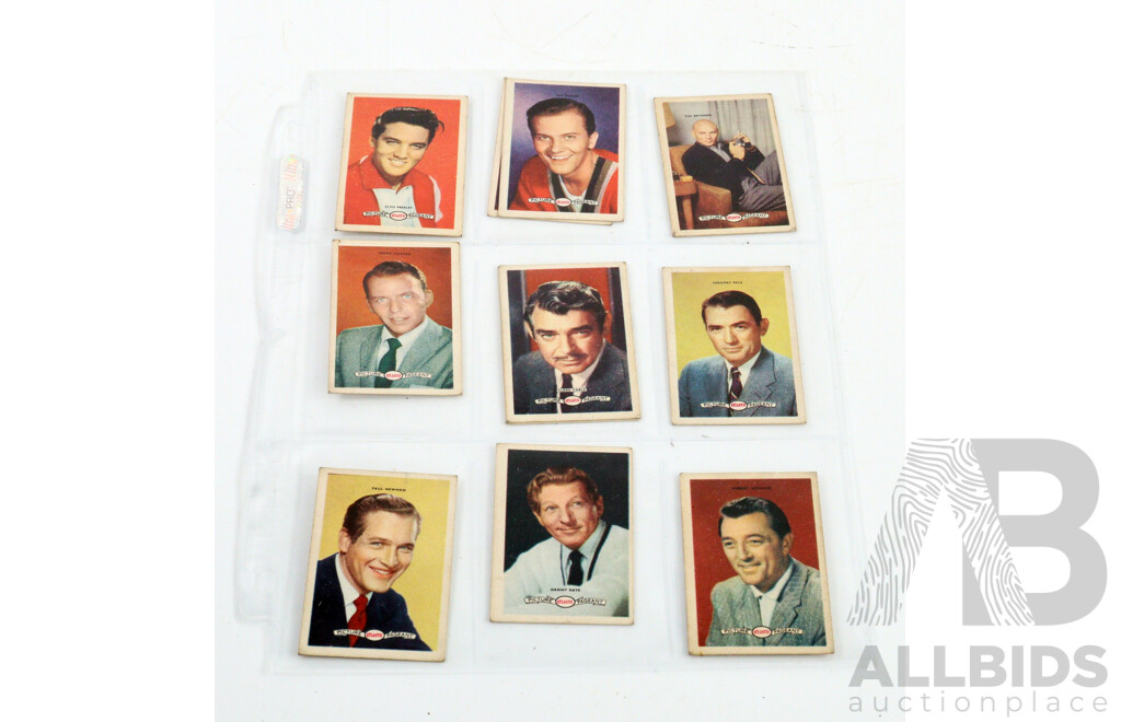 Collection of Vintage Trading Cards by Ampol and Atlantic Featuring Cars and Movie Stars