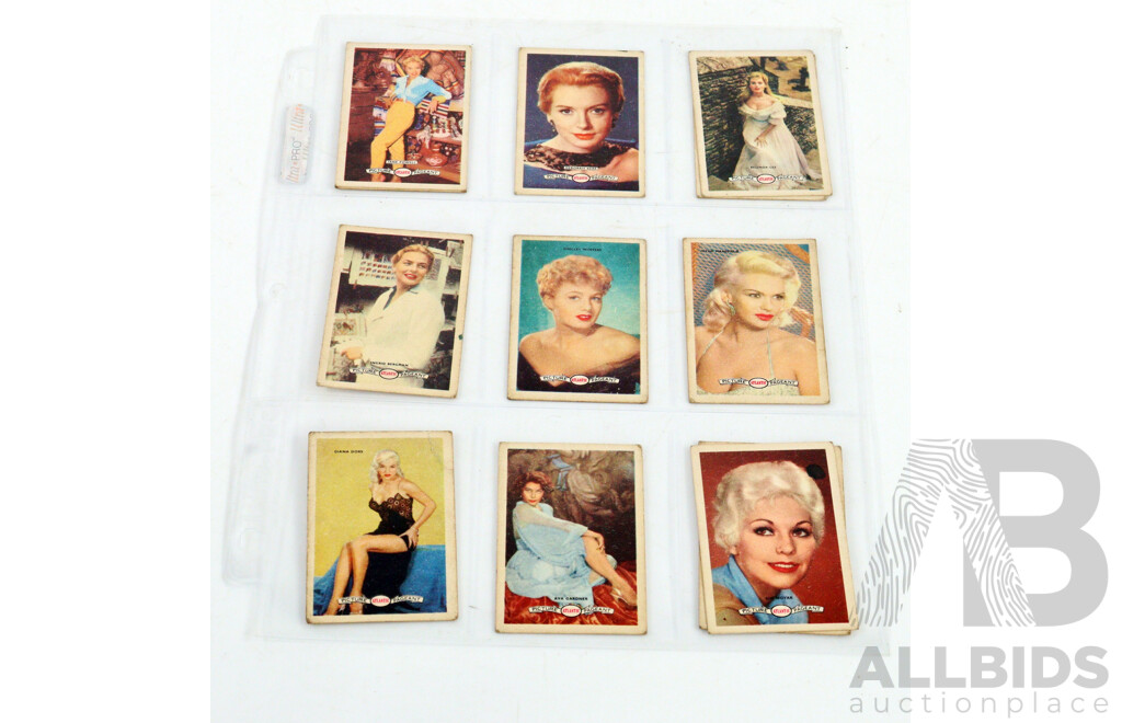 Collection of Vintage Trading Cards by Ampol and Atlantic Featuring Cars and Movie Stars