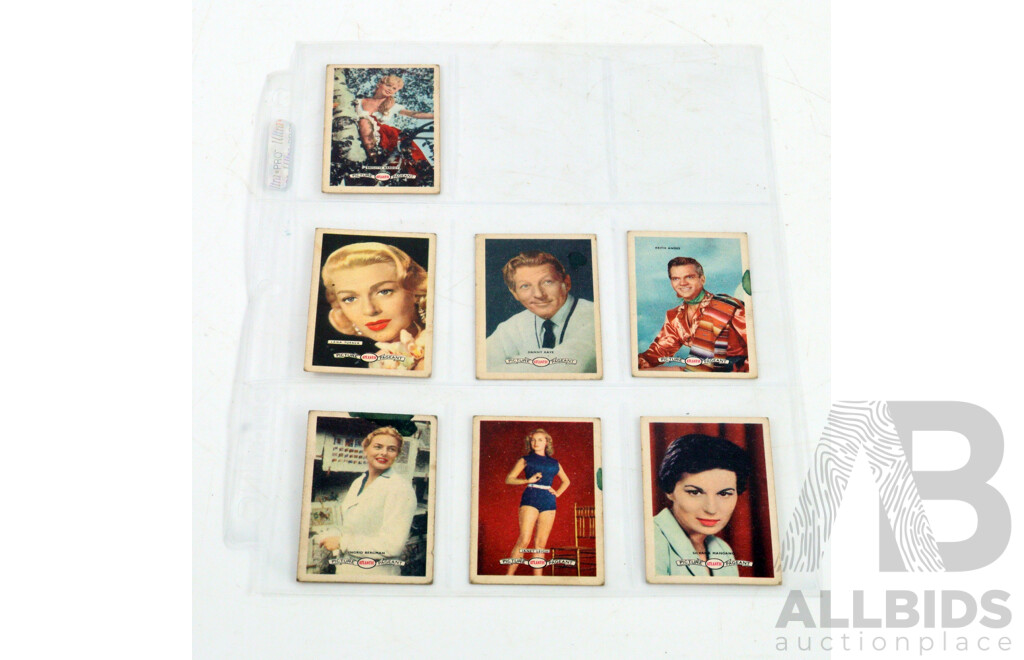 Collection of Vintage Trading Cards by Ampol and Atlantic Featuring Cars and Movie Stars