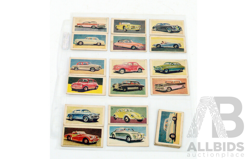 Collection of Vintage Trading Cards by Ampol and Atlantic Featuring Cars and Movie Stars