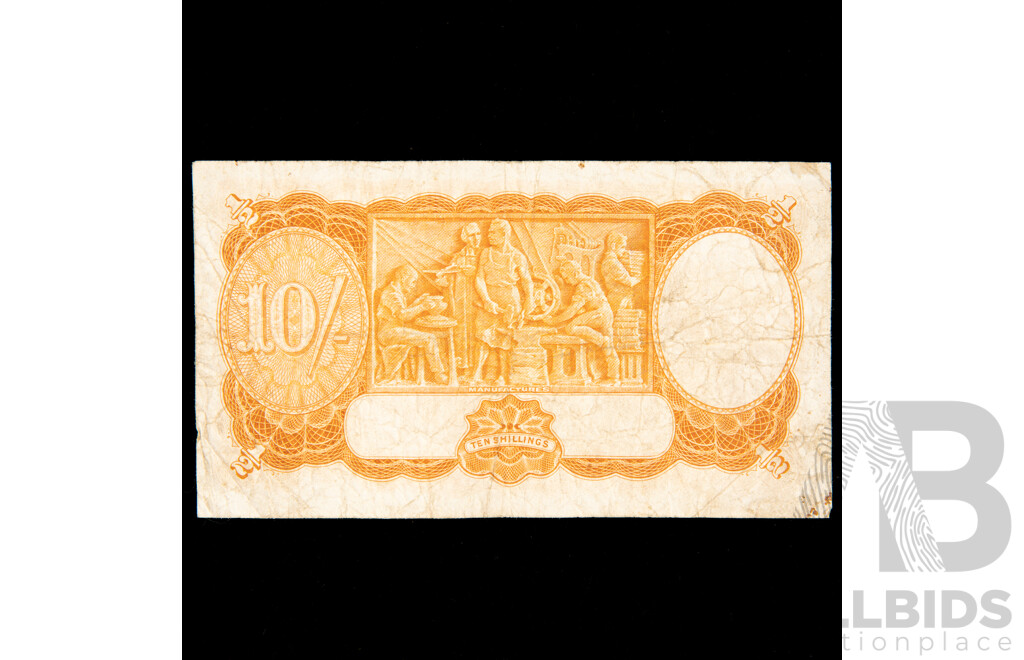 Australian 1942 Ten Shilling Note, Armitage/McFarlane R13  G77 415031
