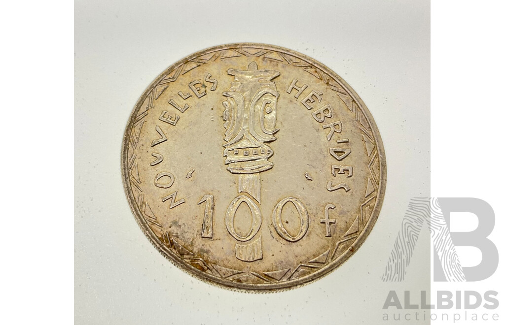 New Hebrides 1966 Silver One Hundred Francs Coin .835