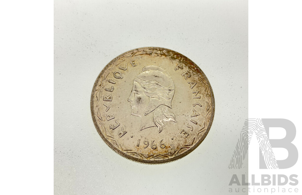 New Hebrides 1966 Silver One Hundred Francs Coin .835