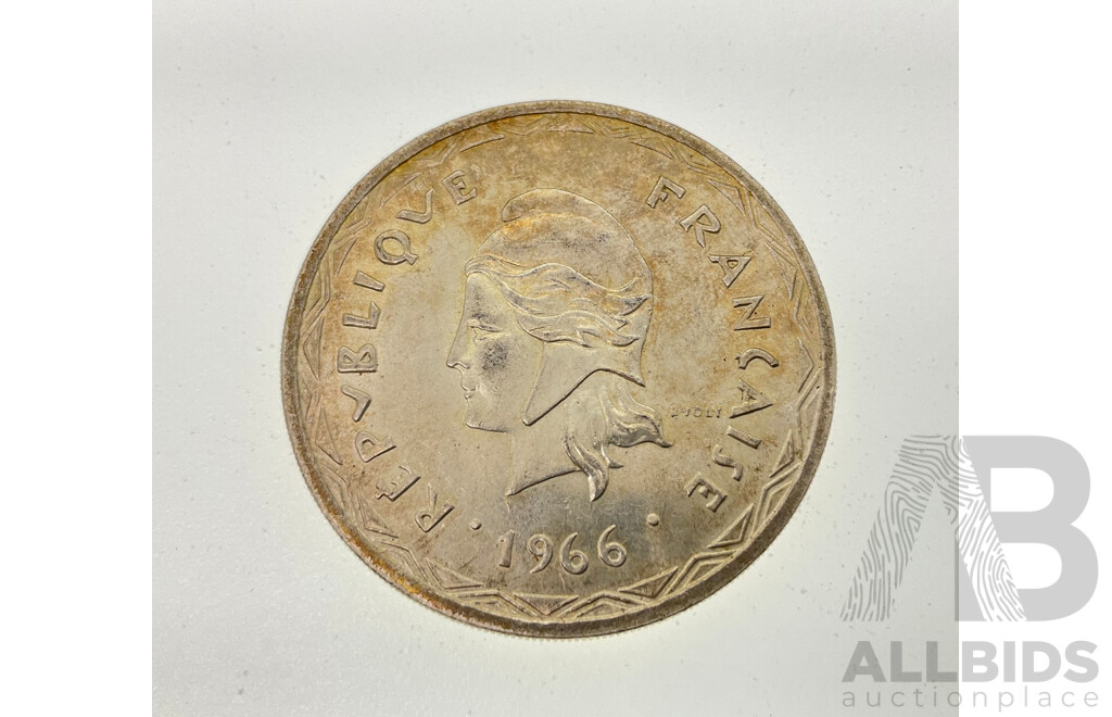 New Hebrides 1966 Silver One Hundred Francs Coin .835