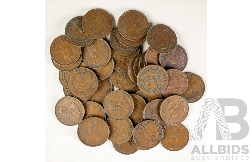Forty Three Australian KGV Pennies, Examples Spanning 1911 to 1936