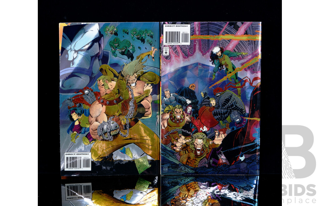 Marvel 1995 X Men Alpha & X Men Omega with Wraparound Chromium Cover Art by John Romita Jr