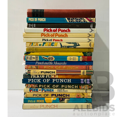 Collection Vintage and Other Pick of Punch Magazines, Most Hardcovers with Dust Jackets