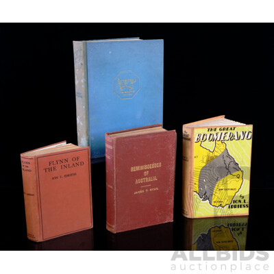 Collection Four Books Relating to Australian History Including First Edition Ion Idriess the Great Boomerang, Georginas Journal Melbourne 1841 to 1865, Angus & Robertson 1934 and More