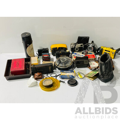 Large Collection of Vintage and Modern Cameras Including No.1 Pocket Kodak, Lumia HD AVCHDLite