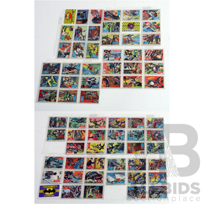 Collection of 85 Vintage 1966 Topps Batman Trading Cards,  A and B Series by National Periodical Publications