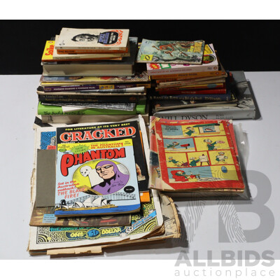 Collection Humerous Literature Including Comics, Spike Milligan, Captain Goodvibes, Pickering, Will Dyson and More