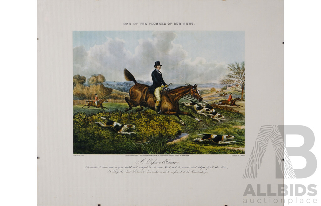 After Henry Alken (British, 1785-1851), 'One of The Flowers of Our Hunt', Collection of Copies of Coloured Engravings by J. Harris, 20 x 28 cm (images) (4)