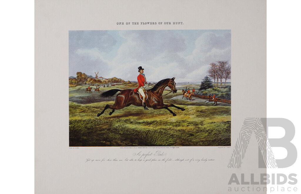 After Henry Alken (British, 1785-1851), 'One of The Flowers of Our Hunt', Collection of Copies of Coloured Engravings by J. Harris, 20 x 28 cm (images) (4)