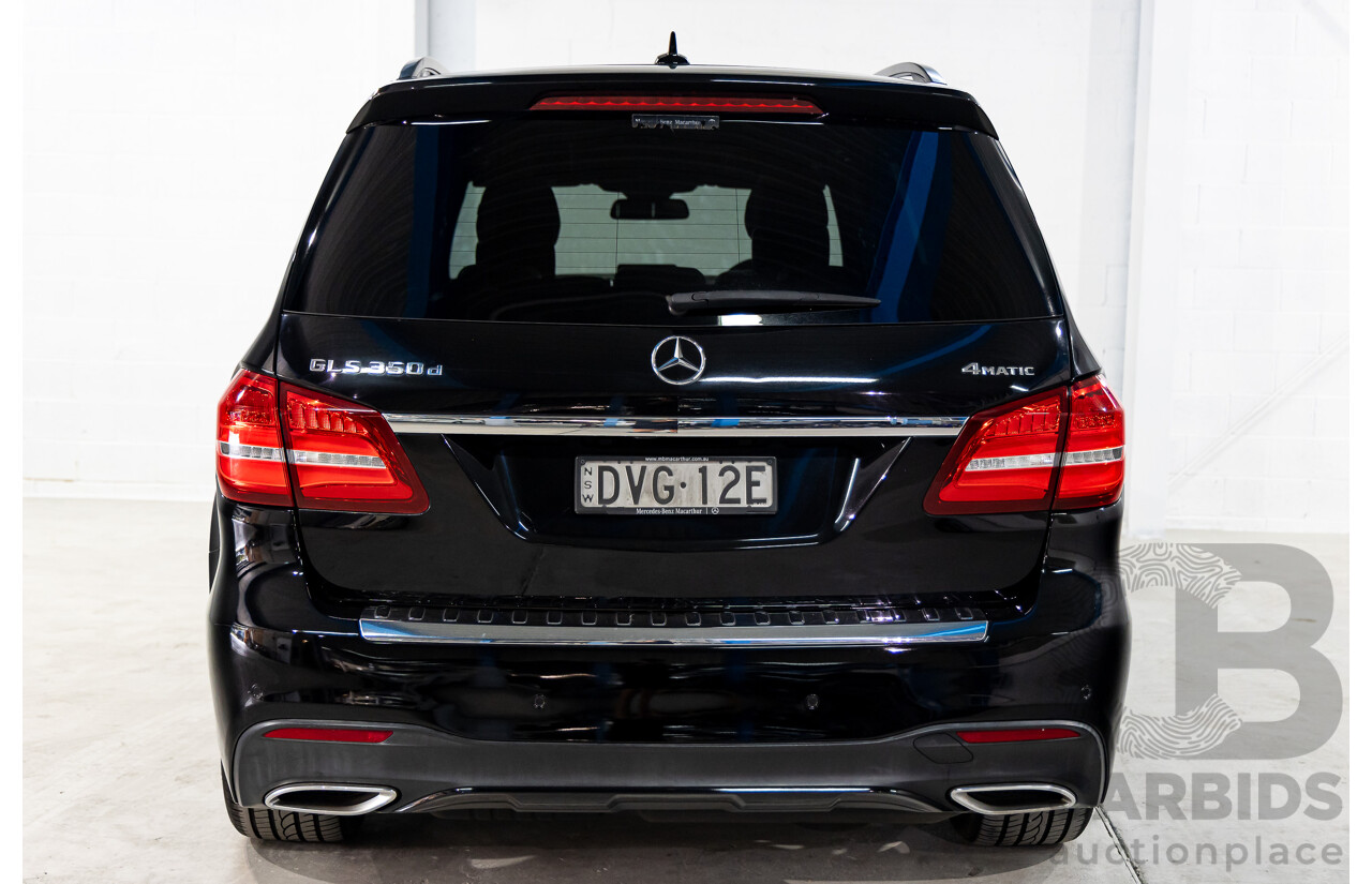 02/2018 Mercedes-Benz GLS350d 4Matic (AWD) X166 MY17 4D Wagon Obsidian Black Metallic Turbo Diesel 3.0L