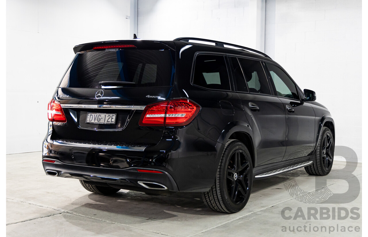 02/2018 Mercedes-Benz GLS350d 4Matic (AWD) X166 MY17 4D Wagon Obsidian Black Metallic Turbo Diesel 3.0L