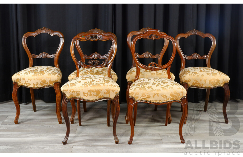 Set of Six Victorian Mahogany Dining Chairs