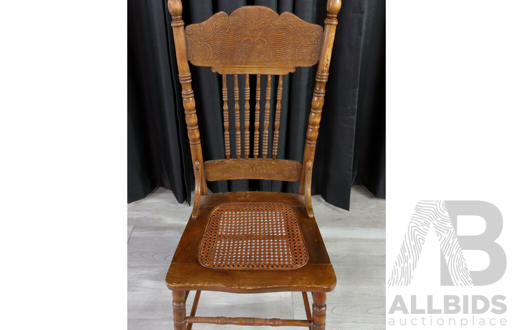 American Oak Spindle Back Dining Chair